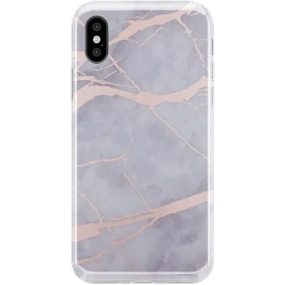 Touch of Lavender | Lavender Gray & Rose Gold Marble Case
