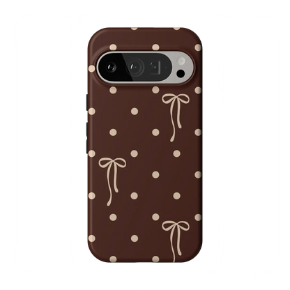 Teddy Bows | Brown Polka Dot Case