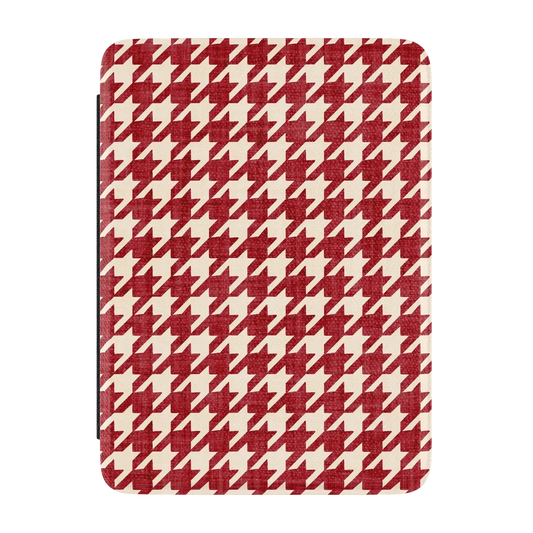 Scarlet Stitch | Red Houndstooth Kindle Case