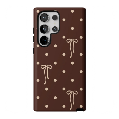 Teddy Bows | Brown Polka Dot Case