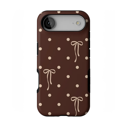Teddy Bows | Brown Polka Dot Case