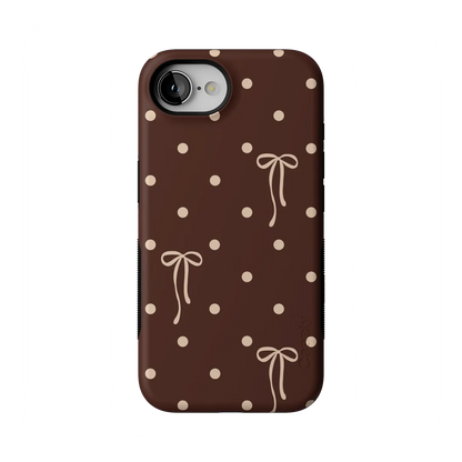 Teddy Bows | Brown Polka Dot Case